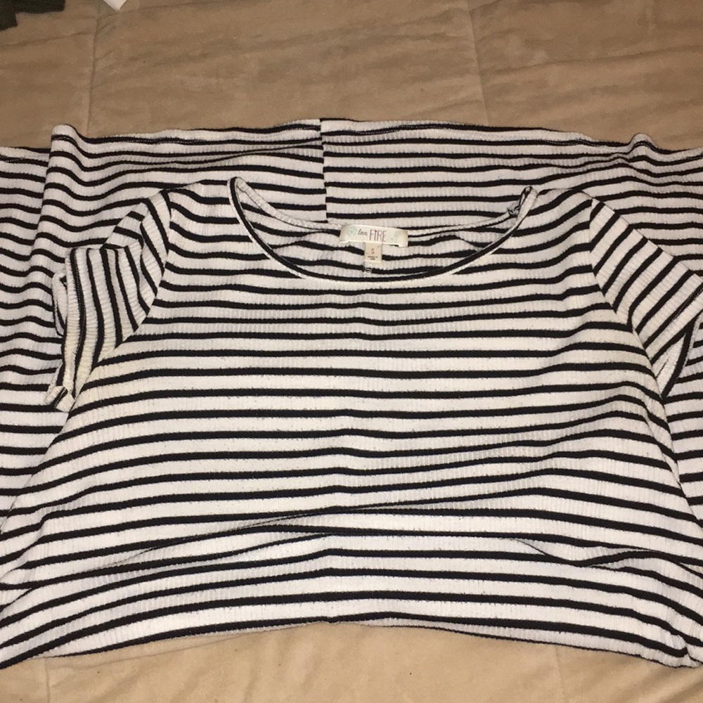 black and white striped dress